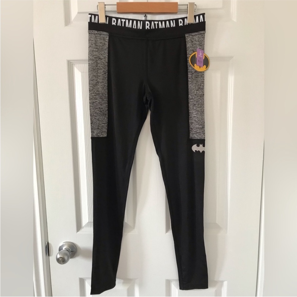 Batman Black and Gray Leggings Athletic Performance
